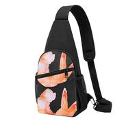 FUkker Borsa a tracolla, borsa a tracolla in diagonale borsa da viaggio per escursionismo borsa a tracolla borsa da giorno unisex,Gamberetti golosi