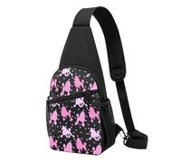 FUkker Borsa a tracolla, borsa a tracolla in diagonale borsa da viaggio per escursionismo borsa a tracolla borsa da giorno unisex,Una gran quantità di barboncini rosa