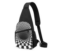 FUkker Borsa a tracolla, borsa a tracolla in diagonale borsa da viaggio per escursionismo borsa a tracolla borsa da giorno unisex,Illusione ottica geometrica astratta del vortice 3D
