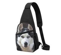 FUkker Borsa a tracolla, borsa a tracolla in diagonale borsa da viaggio per escursionismo borsa a tracolla borsa da giorno unisex,Il bel cane dalla faccia di Husky divertente