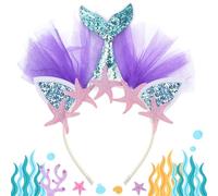 FUKPO Cerchietto Sirena con Coda per Bambina, Fascia Capelli da Sirenetta, Accessorio per Compleanno
