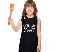 FUKPO Grembiule da cucina per bambini, in cotone, per la scuola, per bambini, per la cucina, per la pittura, personalizzabile, divertente, regolabile, grembiule da cucina (4-12 anni), Back Fee, Taglia