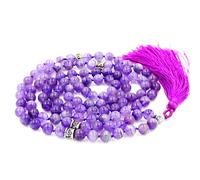 Fukugems 108 mala tibetano collana per donne uomo, mala bracciale buddista, meditazione mala, amethyst yoga mala