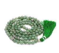 Fukugems 108 mala tibetano collana per donne uomo, mala bracciale buddista, meditazione mala, green aventurine yoga mala