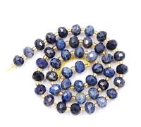 Fukugems all'Ingrosso Perline di Pietra Naturale per Bracciali Collane Venduti per Sacchetto 5-Strand e 1-Roll Cord all'Interno, setto sfaccettato dumotierite 8mm