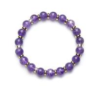 Fukugems AmethystFeng Shui Bracelet, Money Attraction Braccialetto, Buona Fortuna Beaded Braccialetto, Imprenditore Business Relationship Braccialetto, Happy Mood Crystal Braccialetto