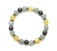 Fukugems Aventurine Citrine Pyrite Buona Fortuna Feng Shui Wealth Bracelet per la guarigione e la costruzione della ricchezza, bracciale di cristallo per gli uomini e le donne