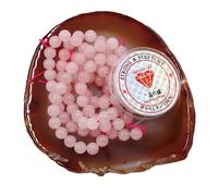 Fukugems Perline con Stretch Cord per Gioielli che fanno Perline di Pietra sciolte per DIY Energy Stone Healing Power Bracelet 6mm=128 pezzi e 1 rotolo cavo Rose Quartz 6mm