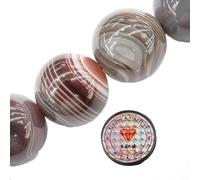 Fukugems Perline con Stretch Cord per Gioielli Che Fanno Perline di Pietra sciolte per DIY Energy Stone Healing Power Bracelet 10mm=76 Pezzi e 1 Rotolo Cavo Botswana Agate AAA 10mm