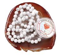 Fukugems Perline con Stretch Cord per Gioielli Che Fanno Perline di Pietra sciolte per DIY Energy Stone Healing Power Bracelet 10mm=76 Pezzi e 1 Rotolo Cavo Howlite 10mm