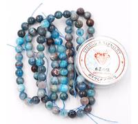 Fukugems Perline con Stretch Cord per Gioielli Che Fanno Perline di Pietra sciolte per DIY Energy Stone Healing Power Bracelet 4mm=180 Pezzi e 1 Rotolo Cavo Apatite A 4mm