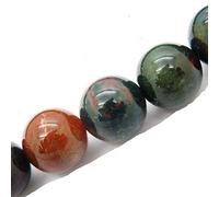 Fukugems Perline Pietra Naturale per bigiotteria, Venduto per Bag 5 Fili all' Interno, Bloodstone 8mm