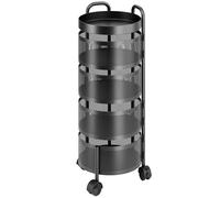 Fukursul Carrello da cucina girevole moderno a 3/4 livelli con design a rete, organizer per conservare verdure in metallo di alta qualità e supporto per cesto frutta per soluzioni di stoccaggio