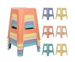 Fukursul Confezione da 10 sgabelli, sgabelli impilabili in plastica da 18,5" per sedili flessibili, robusti 350 LB, superficie smerigliata, PP impermeabile, colori misti 10pcs