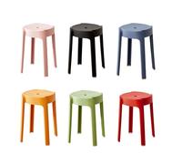 Fukursul Sgabelli impilabili in Plastica Portatili 6 pezzi Sgabello estraibile durevole Rotondo Colorato Posteriore Nudo Bar Sedili per la Casa Classe Pieno 6pcs