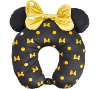 Ful Cuscino cervicale da viaggio Disney Minnie Mouse con orecchie 3D e fiocco per aereo, auto e ufficio, comodo e traspirante, nero/giallo