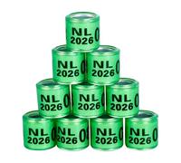 FULAIERGD 100 anelli per gambe in alluminio multicolore per piccioni, anelli per gambe a colomba identificano le fasce in plastica con allenamento 2022 NL Identify Birds Foot Ring (verde)