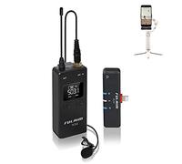 FULAIM VL2 Microfono Lavalier Wireless con Riduzione del Rumore per Phone iPad MacBook, Microfono Omnidirezionale Professionale UHF a 22 Canali per Vlogging, TikTok, YouTube, LiveStream - 1TX