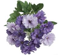 Fulan Bouquet di 15 fiori di crisantemo in seta realistica per bouquet da sposa, decorazione per la casa, centrotavola, vasi, composizioni fotografiche editoriali (D)