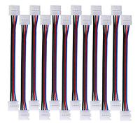 FULARR 12Pcs Professionale 4 Pin LED Striscia Luminosa Connettore, 10mm Non-Impermeabile Snap Giù, Senza Saldatura 5050 RGB LED Striscia