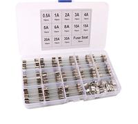 FULARR 150Pcs 6X30mm Professionale Auto Vetro Tubo Fusibile Kit: 130Pcs Fast-Soffiato Vetro Fusibile + 20Pcs PCB Clip Portafusibile, con Trasparente Plastica Scatola