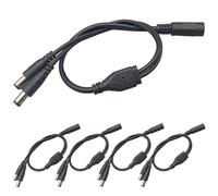 FULARR® 5Pcs Premium DC Alimentazione Cavo Sdoppiatore, 5.5 X 2.1mm 1 Femmina a 2 Maschio DC Splitter Adattatore Alimentazione Connettore, per CCTV Sicurezza Telecamera LED Luce Striscia