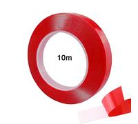 FULARR® Nastro Adesivo in Schiuma Acrilica Trasparente, Extra Forte, Resistente Alle Intemperie, Facile Da Rimuovere, 10m X 20mm X 0.5mm, Rosso