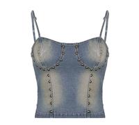 Fulbant Gonna corta da donna High Street con volant irregolari Y2k con cintura Minigonne estive gotiche punk 2023, Gilet, M