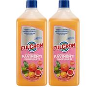 FULCRON Detergente Neutro Pavimenti Profumati, Detersivo Pavimenti, Asciugatura Rapida, Pulisce ed Igienizza, Senza Risciacquo, Elimina Cattivi Odori, Profumo Agrumi, 1 LT (Confezione da 2)