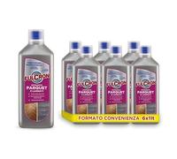 FULCRON Detergente Parquet e Laminati, Pulisce Ravviva Senza Aloni, Azione Antipolvere, Pulizia Pavimenti Parquet, Profumato, Senza Risciacquo, 6 x 1L