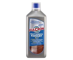 FULCRON Trattamento Parquet 3in1 - Protegge, Lucida e Deterge, Pulizia Pavimenti Anche Laminati e Linoleum, Protegge Pavimento, Dona Brillantezza, Deterge Senza Aloni, Profumo di Arancia e Miele, 1L