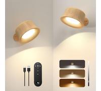 FULEN Lampada da Parete a LED, Lampada da Parete Touch Telecomando 3 Colori Luminosità Dimmerabile 3200mAh Batteria Ricaricabile Faretti da Parete Ruota di 360° Lampada Magnetica
