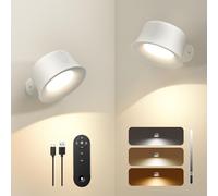 FULEN Lampada da Parete a LED, Lampada da Parete Touch Telecomando 3 Colori Luminosità Dimmerabile 3200mAh Batteria Ricaricabile Faretti da Parete Ruota di 360° Lampada Magnetica