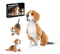 Fuleying Blocchi da costruzione 3 in 1 per cani Beagle per adulti, 1050 pezzi, mini mattoncini da costruzione, giocattolo per la casa, regalo di compleanno per adolescenti