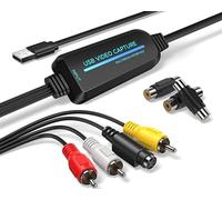 Fulfalic Convertitore da VHS a digitale, 1080p, scheda di acquisizione USB 2.0, converte VHS, Mini DV, Hi8, DVD e VCR in digitale per Mac/Windows