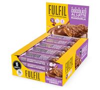 FULFIL - 15 Barrette Proteiche da 55 Grammi, Gusto Cioccolato al Latte e Mandorla con 9 Vitamine e Pochi Zuccheri, Confezione da 825 Grammi