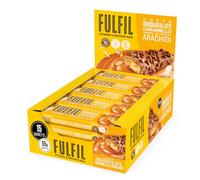 FULFIL - 15 Barrette Proteiche da 55 Grammi, Gusto Cioccolato Caramello e Arachidi con 9 Vitamine e Pochi Zuccheri, Confezione da 825 Grammi