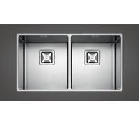 Fulgor Lavello sottotop a due vasche P2B 8343 QU finitura acciaio inox da 83.3x42.8 cm