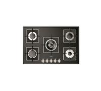 Fulgor Piano cottura a gas FCH 775 G WK BK finitura vetro nero da 77 cm