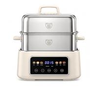 Fulgutonit Vaporiera elettrica in acciaio inox 304, 12,5 l | 2 livelli, 6 programmi intelligenti, timer 24 ore, vaporiera e hotpot 2 in 1, ideale per 1-4 persone, cucina multiuso