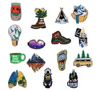 FULHANY 15toppe Termoadesivi - Toppe Personalizzate - Patch Termoadesive - Etichette Ricamate Di Alta Qualità Con Paesaggi E Montagne Colorate Per Giacche, Zaini, Applicazioni Di Accessori Fai Da Te