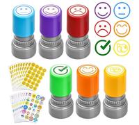 FULHANY 6 Pcs Timbri Per Maestre,Timbri Per Bambini,Timbri Bimbi,20 Immagini Timbro Smile,Francobolli Premio Per Incoraggiamento, Lode, Istruzione, Progettazione Di Riunioni Di Lavoro Degli Studenti