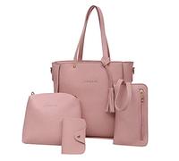 Fulidngzg Borsa A Tracolla Donna Grande Capacità ,Borsa A Tracolla Donna Grande Capacità Set 4 Pezzi in Pelle Finta Organizzata Borse Casual Elegante con Doppia Traccia per Uotidiana Viaggio Ufficio