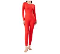 Fulidngzg Completo Termico Donna Invernale in Lana e Seta 2 Pezzi con Maglia Termica e Pantaloni Intimo Termico Sci Elegante Tuta Neve Sottogiacca Comode Abbigliamento Donna Curvy per Case Trekking