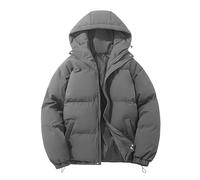 Fulidngzg Giubbotto Lucido Uomo,Piumino Uomo Invernale con Cappuccio Regolabile e Zip Taglie Forti Giubbotto Caldo Morbido Antivento Spesso Giacca Elgante Leggero Design Essenziale Primavera