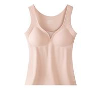 Fulidngzg Intimo Termico, Elasticizzato Cotone con Reggiseno Incorporato Magliette Smanicato Maglia Elegante Completo Maglia Termica Termica Sportiva Intimo Calda Canottiera Traspirante Invernali