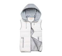 Fulidngzg Piumino Smanicato Donna 100 Grammi Invernale con Cappuccio e Zip Gilet Imbottito Trapuntato Casual Leggero Primaverile per Lavoro Sportivo,Bianco,XXL