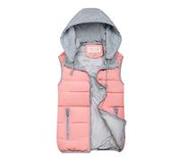 Fulidngzg Piumino Smanicato Donna 100 Grammi Invernale con Cappuccio e Zip Gilet Imbottito Trapuntato Casual Leggero Primaverile per Lavoro Sportivo,Rosa,XL