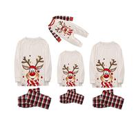 Fulidngzg Set Pigiama di Famiglia di Natale, Natalizia Coppia per Tutta la Famiglia Pigiama Bambina Stitch Lungo Pigiama Neonato Neonato Invernale Pigiama Natale Bambina Cotone Pigiama Coppia Regalo