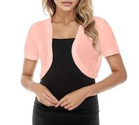 Fulidngzg Spolverino Donna Estivo, Elegante Curvy Manica Corta Giacca Estiva Casual Leggero Traspirante Ponchetto Morbida Shrug Coprispalle Cerimonia Bolero Taglie Forti Cotone
